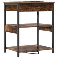 Nachtkastje 2 pcs Gerookt eiken Bewerkt hout - thumbnail