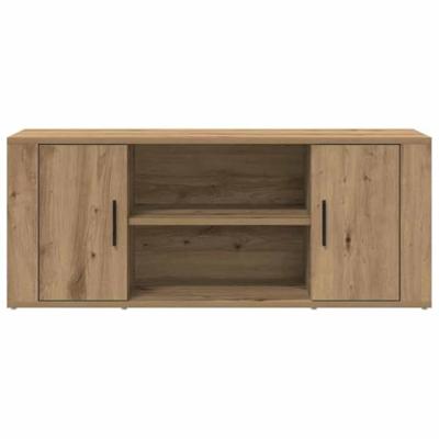 TV-kast artisanaal eikenkleurig 100 x 35 x 40 cm Bewerkt hout