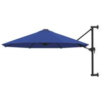 Wandparasol met metalen paal 300 cm blauw - thumbnail