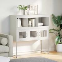 Dressoir 100,5x39x107 cm koudgewalst staal wit - thumbnail