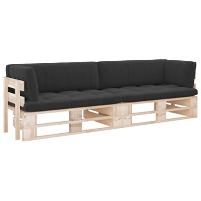 Tweezitsbank pallet met kussens geïmpregneerd grenenhout
