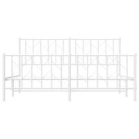 Bedframe met hoofd- en voeteneinde metaal wit 160x200 cm - thumbnail