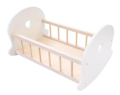 Poppenbedje Schommelwieg, Grijs/Wit