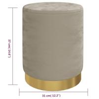 Hocker met opbergruimte rond fluweel donkergrijs - thumbnail