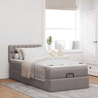 Bed met matras 90x200 cm stof taupe - thumbnail