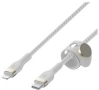Belkin BoostCharge Pro Flex gevlochten USB Type C/Lightning-kabel (3m), MFi-gecertificeerde 20 W PD Power Delivery-snellaadkabel voor iPhone 14/14 Plus, 13, 12, Pro/Max, mini, SE, iPad en meer – Wit - thumbnail