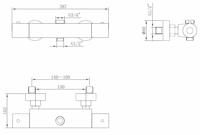 Wiesbaden Caral thermostaatkraan voor thermostatische regendoucheset opbouw chroom - thumbnail
