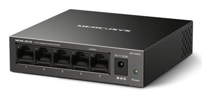 Mercusys MS105GS - Desktop-switch, 5 gigabit-poorten, zwart