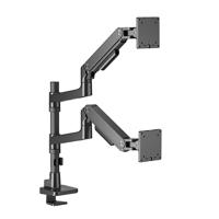 ACT Monitorarm max 49 office premium, gasveer, paalbevestiging, 2 monitoren - thumbnail