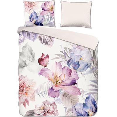 Descanso Dekbedovertrek "bloemen" - Multi - (240x200/220 cm) - Biologisch Katoen satijn