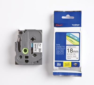 Labeltape Brother TZe, TZ TZe-241 PET Tapekleur: Wit Tekstkleur:Zwart 18 mm 8 m