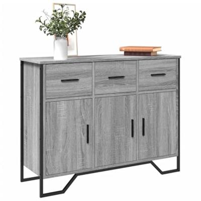 Dressoir 97x32,5x74,5 cm bewerkt hout grijs sonoma eikenkleur