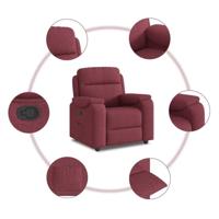 Fauteuil verstelbaar stof wijnrood - thumbnail