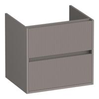 Brauer Adore Wavy - Onderkast - 60 cm - met 2 Softclose Lades Greeploos en 1 Sifon Uitsparing - Mat Taupe - thumbnail