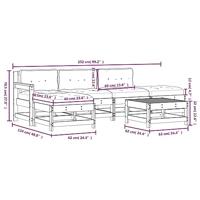 6-delige Loungeset met kussens massief douglashout - thumbnail