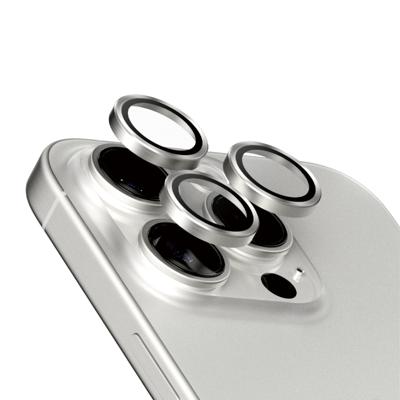 PanzerGlass™ Ti Hoops camera lensbeschermer voor Apple iPhone 15 Pro | Pro Max - bescherming met stijl, schokbestendig glas, wit titanium