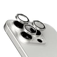 PanzerGlass™ Ti Hoops camera lensbeschermer voor Apple iPhone 15 Pro | Pro Max - bescherming met stijl, schokbestendig glas, wit titanium - thumbnail