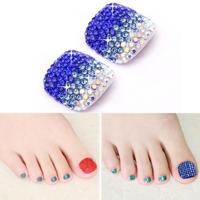 2 PC'S Crystal nep Nail Art Tips Rhinestone volledige dekking teennagels Decals stickers (NO: 28) - thumbnail