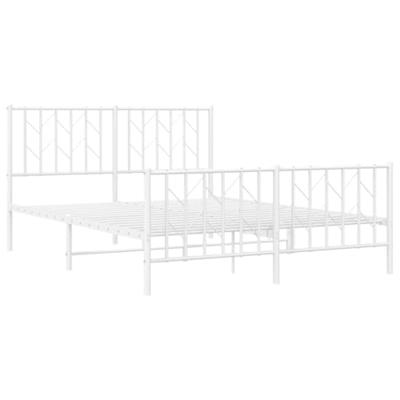 Bedframe met hoofd- en voeteneindemetaal wit 140x200 cm