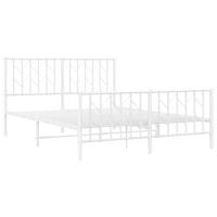 Bedframe met hoofd- en voeteneindemetaal wit 140x190 cm - thumbnail