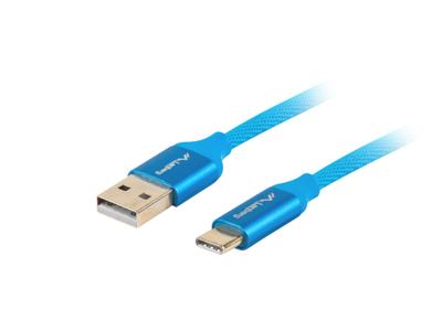 Kabel USB A naar USB C Lanberg Quick Charge 3.0 Blauw Afmeting 1,8 m
