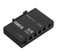 Teltonika TSW010 DIN Rain Switch 5 x Fast Ethernet (10/100) Power over Ethernet (PoE) Zwart - thumbnail