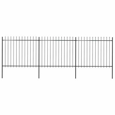VidaXL Tuinhek met speerpunt staal 537x150 cm zwart