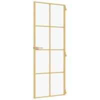 VidaXL Binnendeur smal 83x201,5 cm gehard glas en aluminium goudkleur - thumbnail