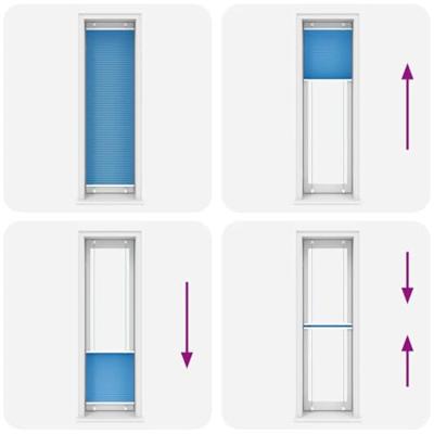 Pliss rolgordijn 65x200 cm stofbreedte 64,4 cm polyester blauw