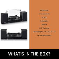 Lenco Riemaandrijving houten platenspeler met Bluetooth-ontvangst en 2 externe luidsprekers - LS-101BK - thumbnail