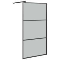 Inloopdouchewand 115x195 cm donker ESG-glas zwart - thumbnail