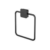 Handdoekring Geesa Topaz Vierkant Minimalistisch Mat Zwart - thumbnail