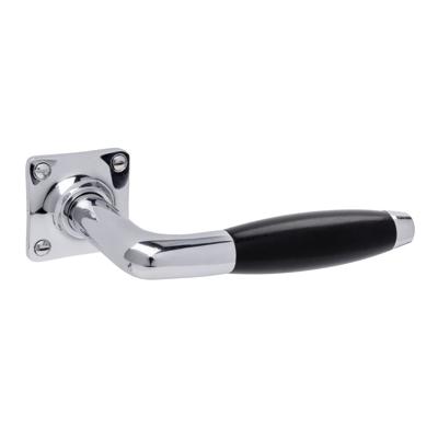 De Oude Deurklink Deurklink Klassiek geveerd glanzend nikkel vierkant rozet