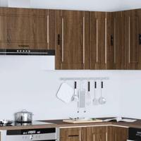 Keukenwandkast Porto bewerkt hout bruin eikenkleur - thumbnail