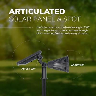 Bend PIR solar prikspot - Bewegingssensor en schemerschakelaar - 3000K warm wit - 2 lichtstanden - 300 lumen - 6-9 uur brandtijd - IP65 waterdicht - thumbnail