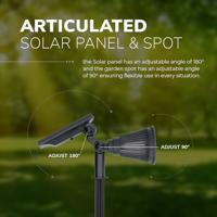 Set van 4 Bend PIR solar prikspots - Bewegingssensor en schemerschakelaar - 3000K warm wit - 2 lichtstanden - 300 lumen - 6-9 uur brandtijd - IP65 waterdicht - thumbnail