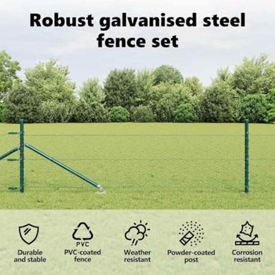 VidaXL Afrasteringspaal groen 10 x 0,4 m (25 mm gaas) staal en pvc