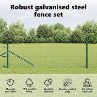 VidaXL Afrasteringspaal groen 10 x 0,4 m (25 mm gaas) staal en pvc - thumbnail