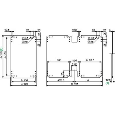 Schneider Electric NSYPMM125 (l x b) 1250 mm x 500 mm Metaal 1 stuk(s)