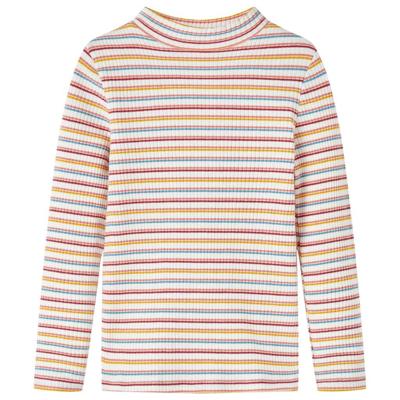 Kindershirt met lange mouwen en lage col 116 gestreept ecru Kindershirt met lange mouwen en lage col 116 gestreept ecru