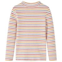 Kindershirt met lange mouwen en lage col 116 gestreept ecru - thumbnail