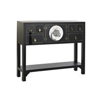 Bijzettafel DKD Home Decor 95 x 26 x 79 cm Spar Zwart Gouden Metaal Wit Hout MDF - thumbnail