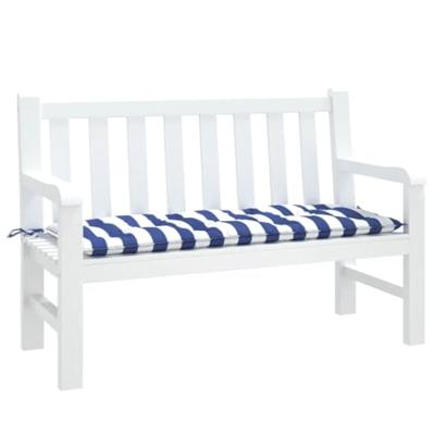 VidaXL Tuinbankkussen gestreept 120x50x7 cm stof wit en blauw VidaXL Tuinbankkussen gestreept 120x50x7 cm stof wit en blauw