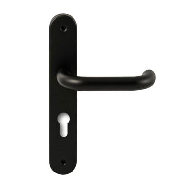 Hardbrass Deurkruk Stockholm op ovaal langschild profielcilindergat 72mm - zwart Hardbrass Deurkruk Stockholm op ovaal langschild profielcilindergat 72mm - zwart