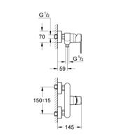 Douchekraan GROHE Get zonder Omstel met Koppelingen Chroom - thumbnail
