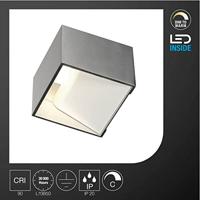 SLV WandlampLogs Up - Down vierkant metaalgrijs - 1000640 - thumbnail