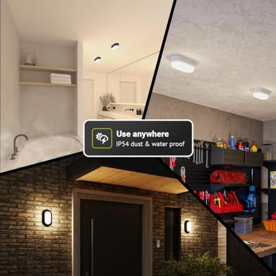 Set van 2 C-Series - LED Plafondlamp zwart ovaal - Wandlamp - Scheepslamp - IP54 - 12W - 1160lm - 6500K Daglicht wit - voor binnen en buiten