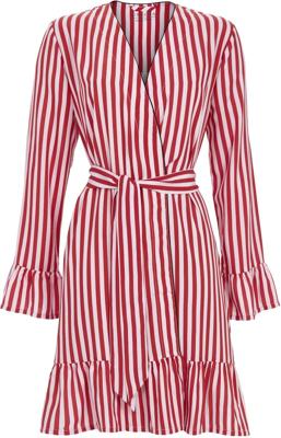 Roze rood gestreepte badjas Roze rood gestreepte badjas