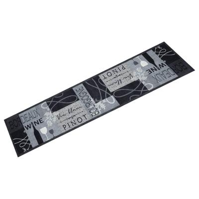 VidaXL Keukenmat wasbaar wijnprint 60x300 cm fluweel grijs