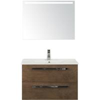 Seville Badmeubelset 80 cm - Tabacco - Keramische Wastafel Wit Enjoy met Sence Spiegel - thumbnail